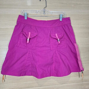 Title‎ Nine Size 8 Trail Mix Pink Woven Side Zip Skirt Lined Pockets Nylon Blend